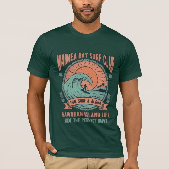 Hawaii Tiki Surf Vintage T-shirt  (Framsida)