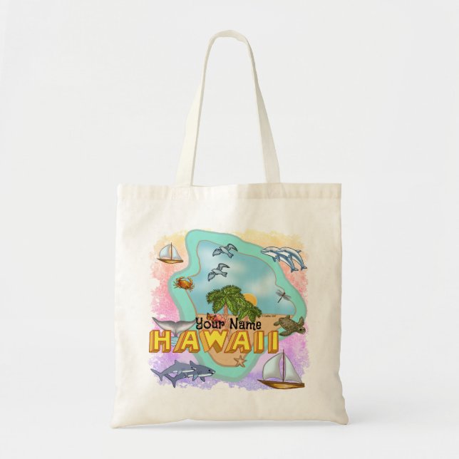 Hawaii tote bag tygkasse (Framsidan)