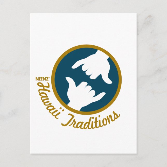 Hawaii Traditions Logotyp Postkort Vykort (Framsida)