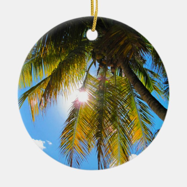 Hawaii Travel Handflatan Träd Julgransprydnad Keramik (Framsidan)