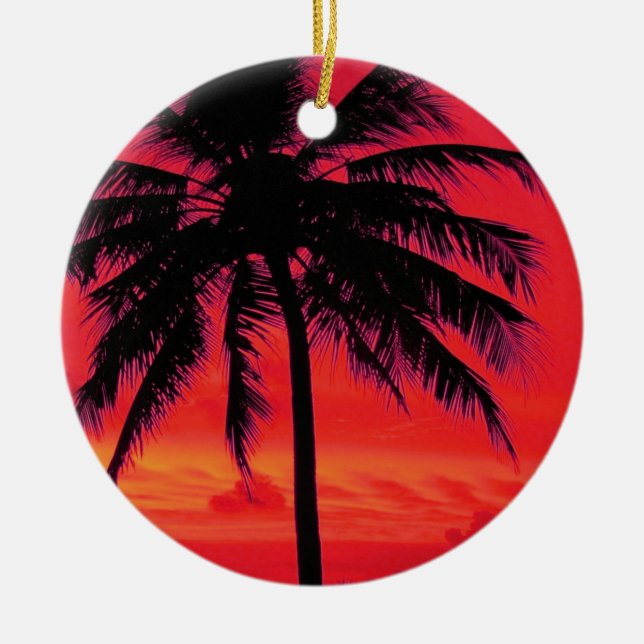 Hawaii Travel Handflatan Träd Julgransprydnad Keramik (Framsidan)