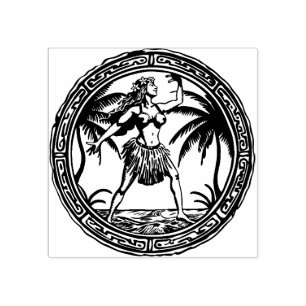 Hawaii Travel Hula Dancer Rubber Frimärke Stämpel