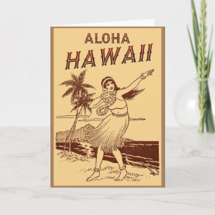 Hawaii Travel Hula Girl Kort