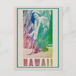 Hawaii Travel Hula Girl-vykort Vykort