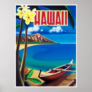 Hawaii Travel Vintage Art Poster