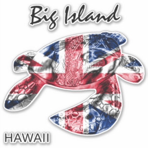 Hawaii Tribal Honu HIFlag Klistermärken