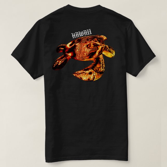 Hawaii Tribal Honu Lava T Shirt (Design baksida)