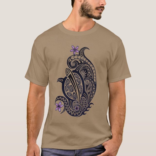 Hawaii Tribal Honu Sea turtle T shirt (Framsida)