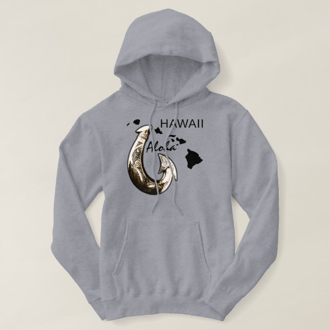 Hawaii Tribal Krok ALOHA HAWAII Hoodie (Design framsida)