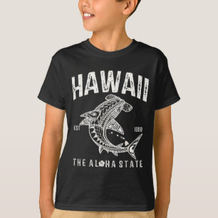 Hawaii Tribal Shark Aloha lynesian Hawaiianskt str T Shirt