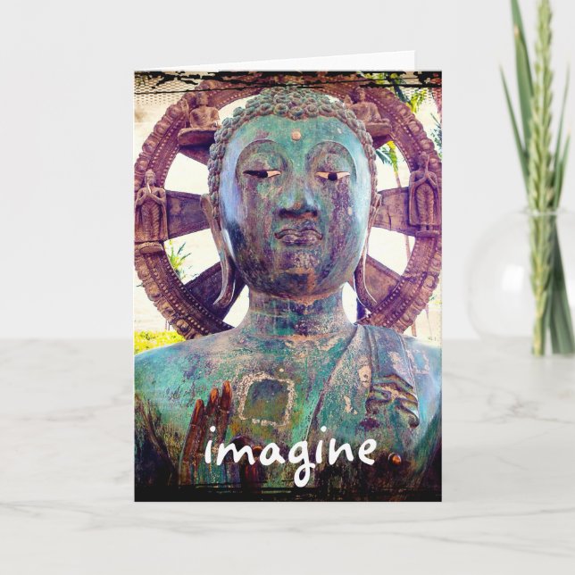 Hawaii Tropical Antique Buddha Imagine-skript Kort (Framsida)