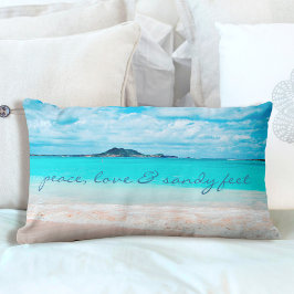Hawaii Tropical Beach Peace Kärlek Sandy Feet Lumbarkudde