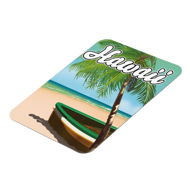 Hawaii Tropical Beach-reseaffisch Magnet (Vänstra Sidan)