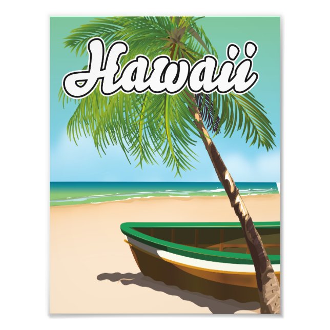 Hawaii Tropical Beach resemapposters Fototryck (Framsidan)