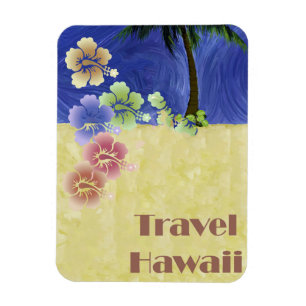 Hawaii Tropical Beach Retro Vintage resor Poster Magnet