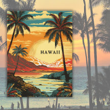 Hawaii Tropical Beach Vintage resor
