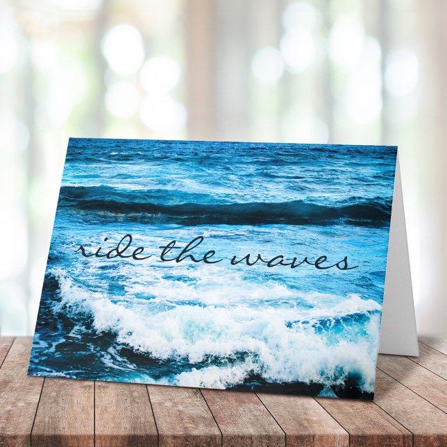 Hawaii Tropical Blue Ocean Ride Vinkara skript Kort (Skapare uppladdad)