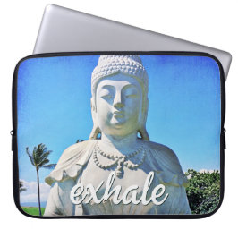 Hawaii Tropical Buddha Photo Exhale Quote-skript Laptop Sleeve
