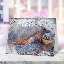 Hawaii Tropical Honu Sea Turtle Photo - Slappna av Kort