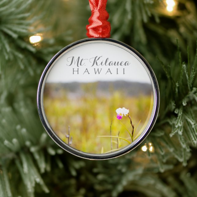 Hawaii Tropical Orchid Vulkaners nationalpark Julgransprydnad Metall (Träd)