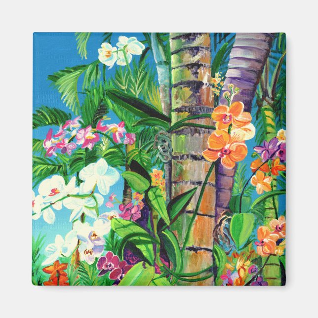Hawaii Tropical Orchids Magnet (Framsidan)