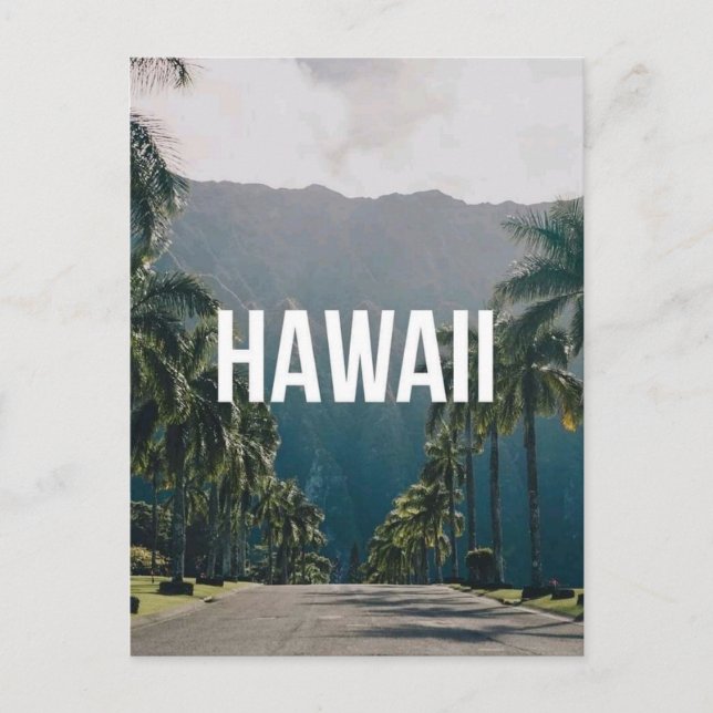 Hawaii Tropical Palm Trees Aesthetic Vykort (Framsida)