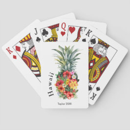 Hawaii Tropical Pineapple w/ Flowers, Family Namn Casinokort