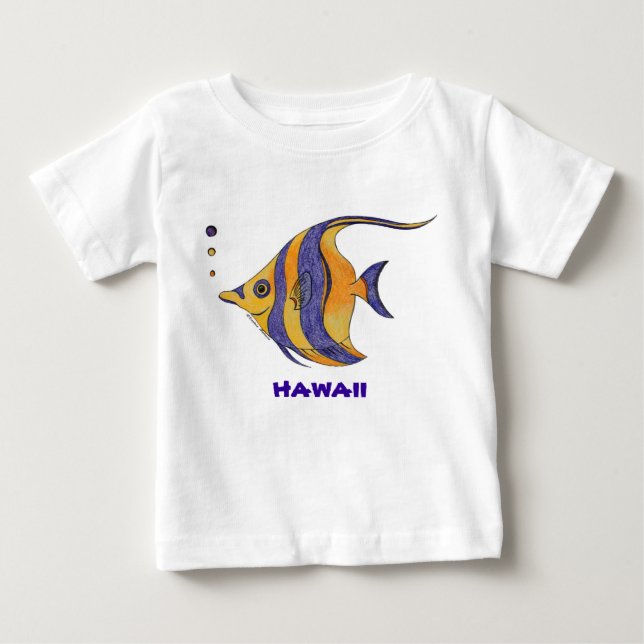 Hawaii tropisk fiskskjorta tee (Framsida)