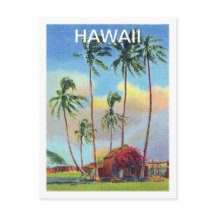 Hawaii, tropisk ö, gammalt hus med palmer