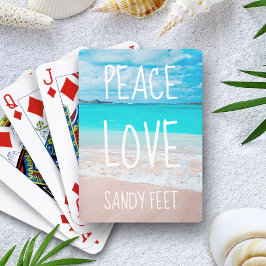 Hawaii Tropisk Strand Foto Fred Kärlek Sandiga Föt Casinokort