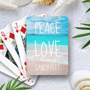 Hawaii Tropisk Strand Foto Fred Kärlek Sandiga Föt Casinokort