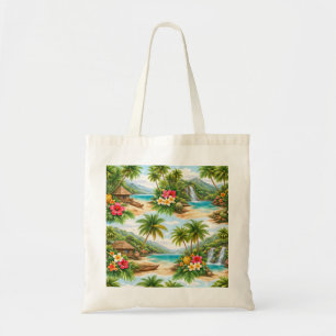 Hawaii Tropisk Strandparadis Blommor Tygkasse
