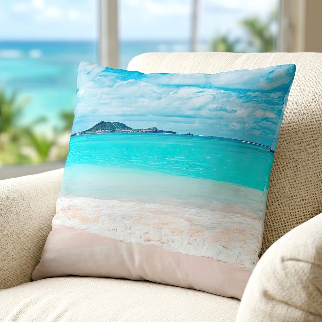 Hawaii Tropisk Turkos Ocean Sandstrand Foto Kudde (Skapare uppladdad)