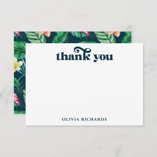 Hawaii Tropiska Palmblad Luau Bröllopsfest Tack Kort (Fram/baksida)