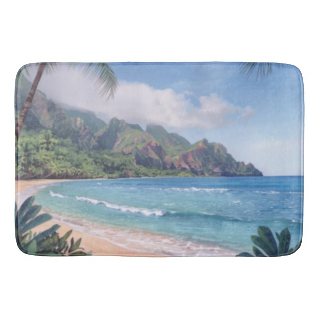 Hawaii Tropiska Växter  Badrumsmatta (Framsidan)