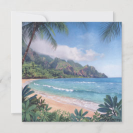 Hawaii Tropiska Växter Platt Kort