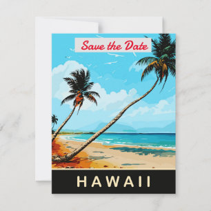 Hawaii Tropiskt Bröllopsinbjudan Spara Datumet