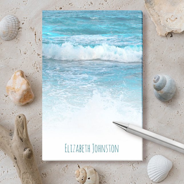 Hawaii turcoise Blue Sea vågar anpassningsbar Post-it Block (Skapare uppladdad)