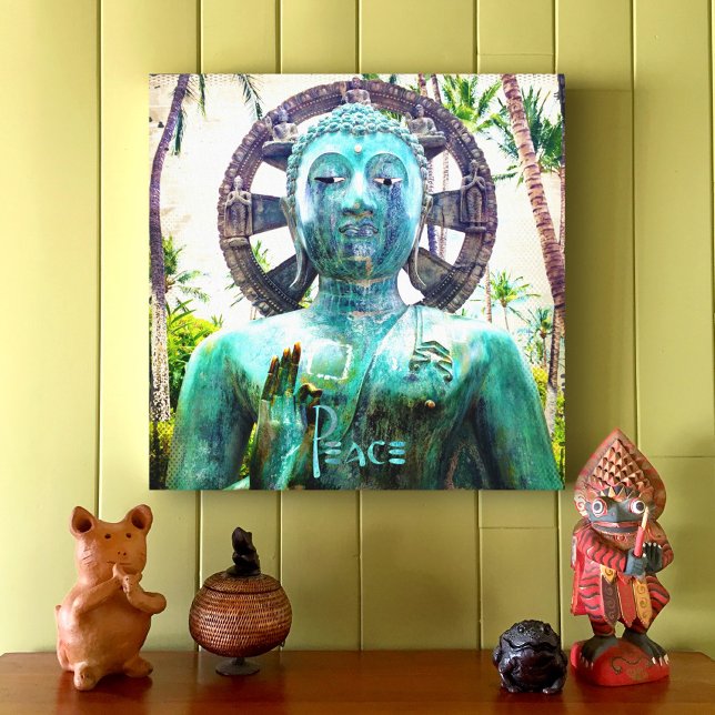 Hawaii Turcos Blue Buddha Statue Photo Peace Canvastryck (Skapare uppladdad)