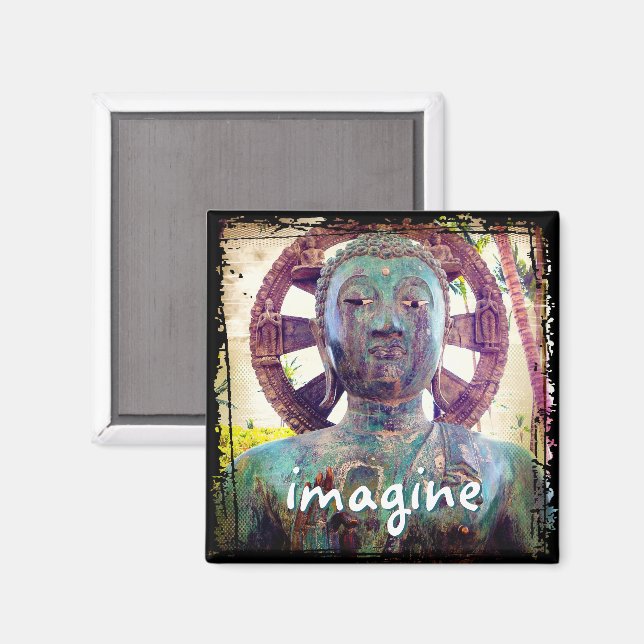Hawaii Turcos Buddha Photo Imagine-skript fet Magnet (Front/Back)