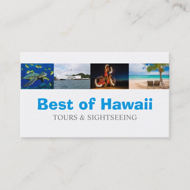 Hawaii turistkoordinator resebyrå visitkort (Framsida)