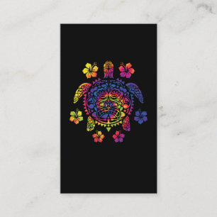 Hawaii Turtle Colorful Tropical Visitkort