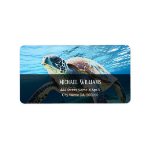 Hawaii Turtle Honu Adressetikett