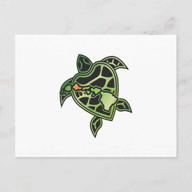Hawaii Turtle och Hawaii Islands Vykort (Framsida)