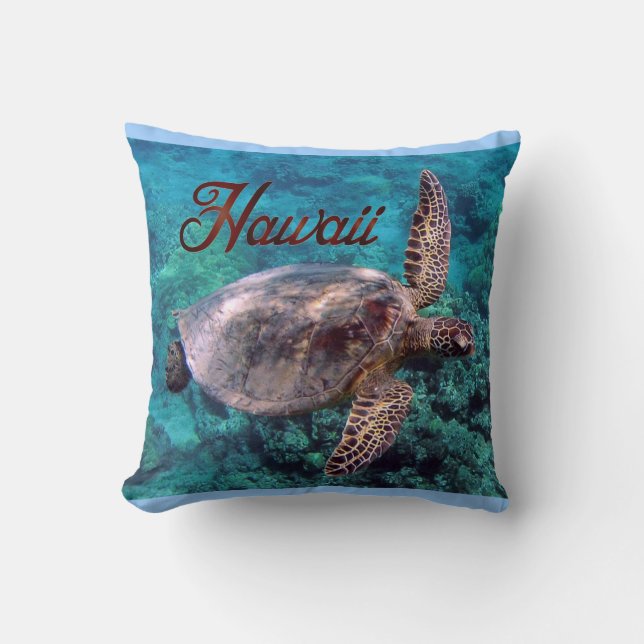 Hawaii Turtle Pillow Kudde (Framsida)