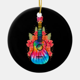 Hawaii Uke Flower Ukulele Guitar Julgransprydnad Keramik