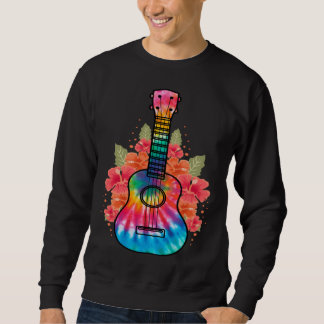 Hawaii Uke Flower Ukulele Guitar Lång Ärmad Tröja
