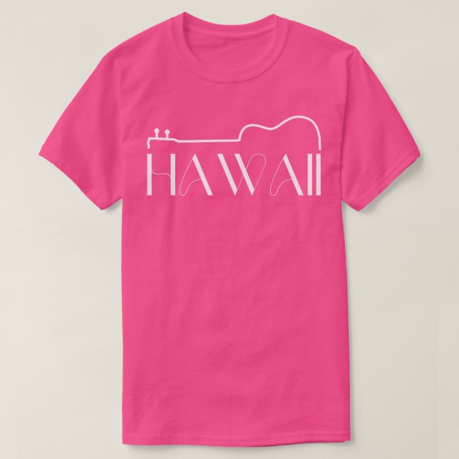 Hawaii Uke Ukulele White Text TShirt T Shirt (Design framsida)