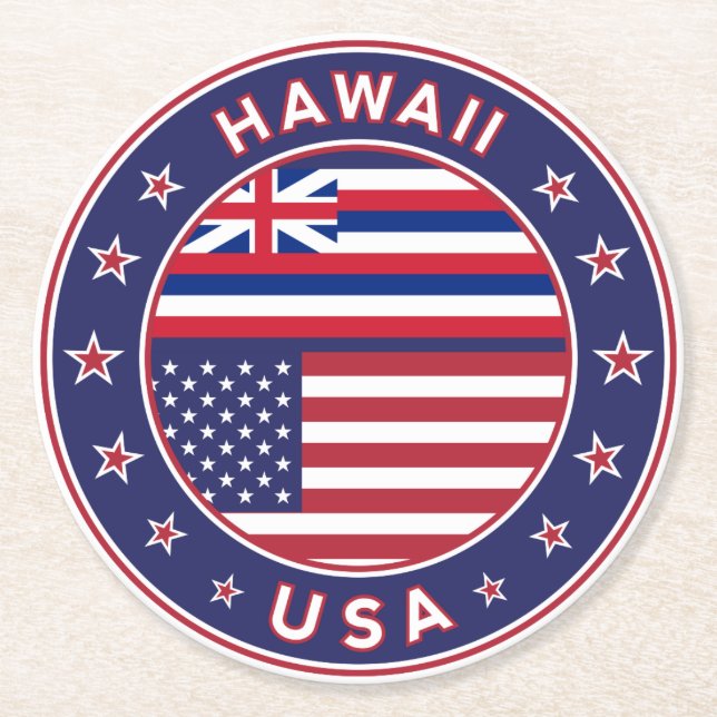 Hawaii Underlägg Papper Rund (Framsidan)