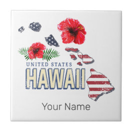 Hawaii United Stater Retro State Karta USA Souveni Kakelplatta